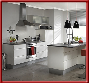 modern kitchen from Top Drawer 
                    Fitted Furniture